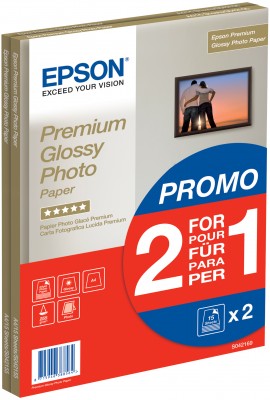 EPSON paper A4 - 255g/m2 - 2x15sheets - photo premium glossy (2 for 1 PROMO)