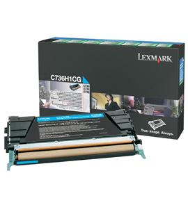 Lexmark C736, X736, X738 Cyan High Yield Return Programme Toner Cartridge (10K)