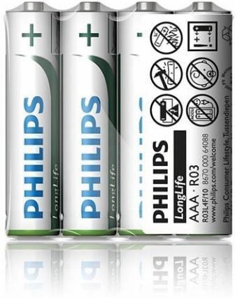 Philips baterie AAA LongLife zinkochloridová - 4ks