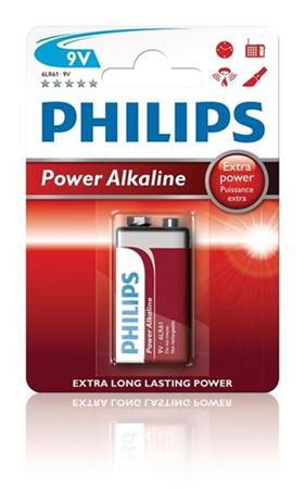 Philips baterie 9V PowerLife, alkalická - 1ks