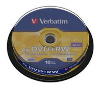 VERBATIM DVD+RW SERL 4,7GB, 4x, spindle 10 ks