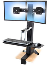 ERGOTRON WorkFit-S, Dual Sit-Stand Workstation, nastavitelný stolní držák pro dv