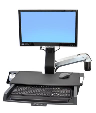 ERGOTRON StyleView® Sit-Stand Combo Arm s prac. plochou,nástěnný držák do lišty