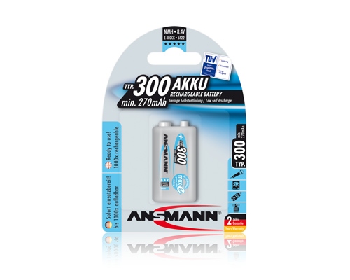 Ansmann akumulátor 9V NiMH 270 mAh (1 ks) maxE