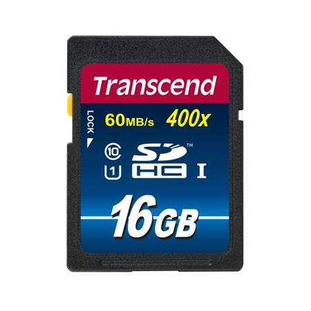 Transcend 16GB SDHC (Class10) UHS-I 400X (Premium) paměťová karta