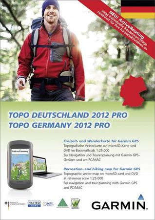 Garmin mapa  TOPO Německo 2012 Pro, DVD + microSD/SD (with routable bike & hikin