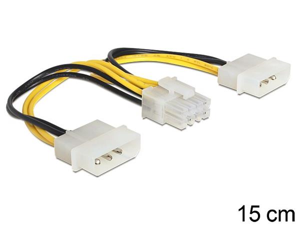 Delock napájecí kabel 8 Pin EPS > 2 x 4 Pin molex