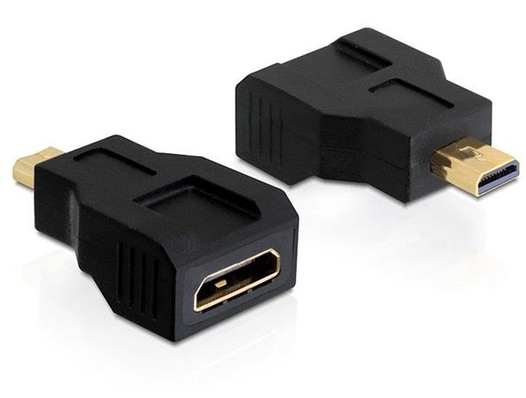 Delock adaptér HDMI mini C samice >  HDMI micro D samec