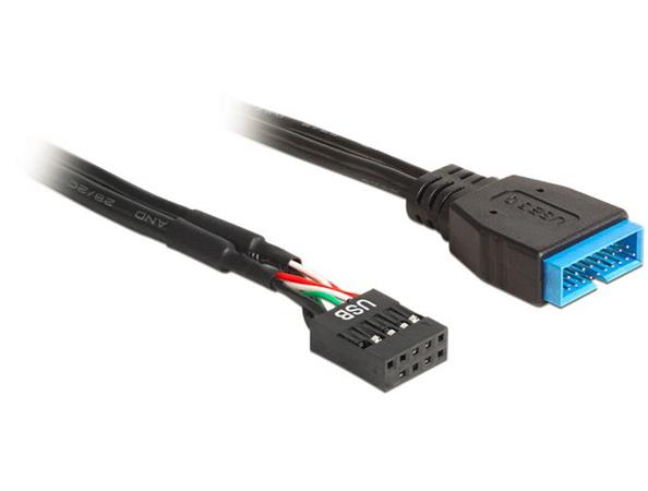 Delock kabel USB 2.0 pinový konektor samice  > USB 3.0 pinový konektor samce