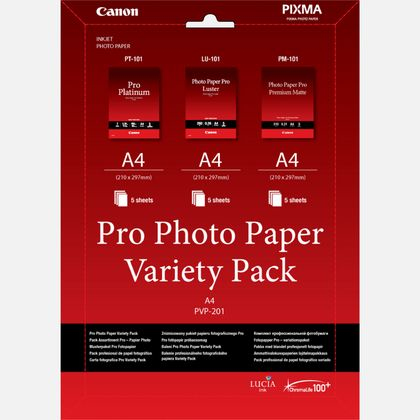 Canon fotopapír Pro Photo Variety Pack A4 (LU+PT+PM) 5+5+5