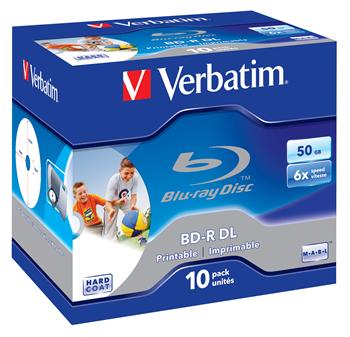 VERBATIM BD-R DL 50GB, 6x, printable, jewel case 10 ks