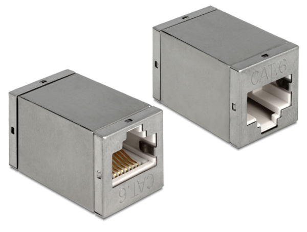 Delock adaptér  RJ45 samice / samice CAT6 Compact UTP - kovové pouzdro