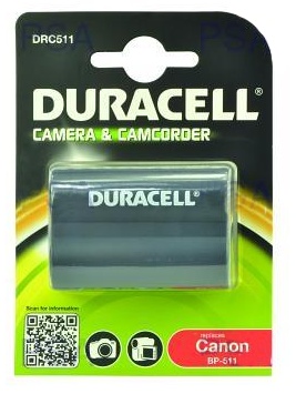 DURACELL Baterie - DRC511 pro Canon DRC511, černá, 1400 mAh, 7.4 V