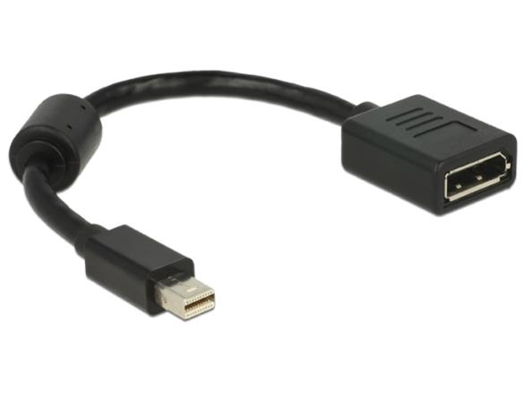 Delock adaptér mini Displayport samec > Displayport samice, černý