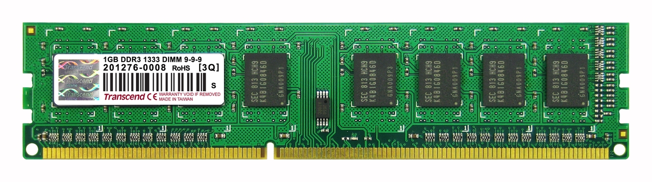 Transcend paměť 1GB DDR3 1333 U-DIMM 1Rx8