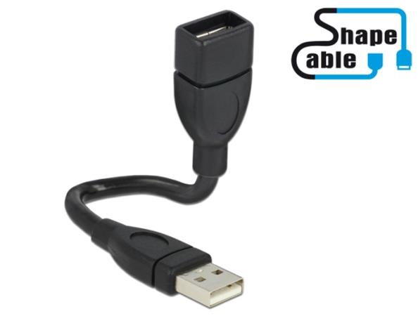 Delock USB 2.0 kabel samec > A samice ShapeCable 0,15 m