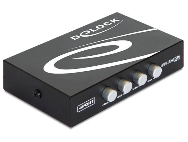 Delock Switch USB 2.0 4-portový, manuální