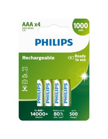 Philips dobíjecí baterie AAA 1000mAh, NiMH - 4ks