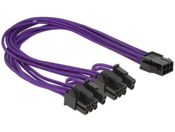 Delock napájecí kabel PCI Express 6 pin samice > 2 x 8 pin samec textilní stíněn