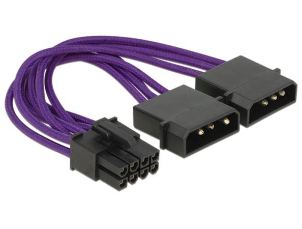 Delock napájecí kabel PCI Express 8 pin samec > 2 x 4 pin samec textilní stínění