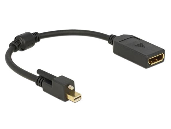 Adapter kabel mini Displayport 1.2 Stecker mit Schraube > Displayport Buchse 25
