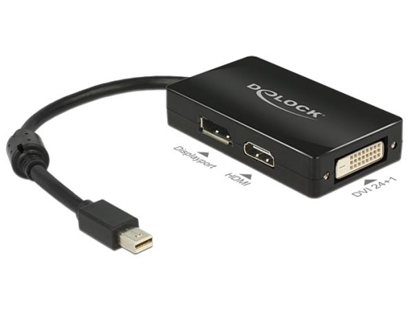 Delock Adaptér mini Displayport 1.1 samec > Displayport / HDMI / DVI samice pasi