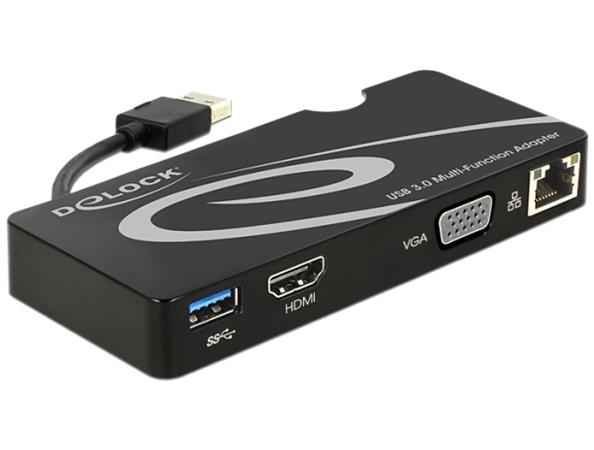 Delock Adaptér USB 3.0 > HDMI / VGA + Gigabit LAN + USB 3.0