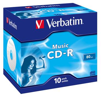 VERBATIM CD-R AUDIO 80MIN, 16x, jewel case 10 ks