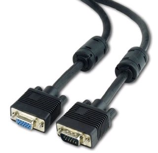 GEMBIRD Kabel prodlouž mon 15M/15F VGA 9m stíněný extra, ferrity, BLACK