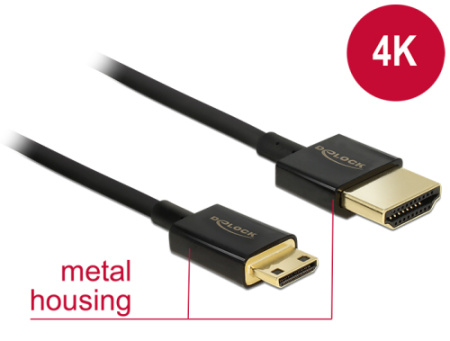 Delock Kabel High Speed HDMI s Ethernetem - HDMI-A samec > HDMI Mini-C samec 3D