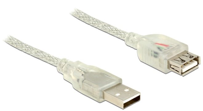 Delock Prodlužovací kabel USB 2.0 Typ-A samec > USB 2.0 Typ-A samice 5 m transpa