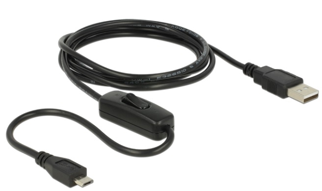 Delock nabíjecí kabel USB 2.0 Type-A samec > USB 2.0 Micro-B samec s vypínačem p