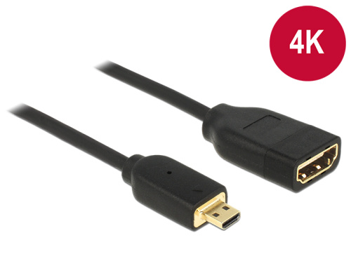 Delock kabel High Speed HDMI s Ethernetem – HDMI Micro-D samec > HDMI-A samice 3