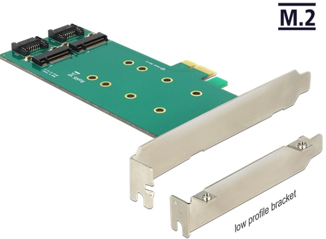 Delock PCI Express Card > 2 x internal M.2 Key B 110 mm - Low Profile Form Facto