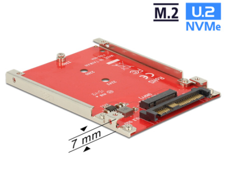 Delock 2.5” Převodník U.2 SFF-8639 > M.2 NVMe Key M - 7 mm