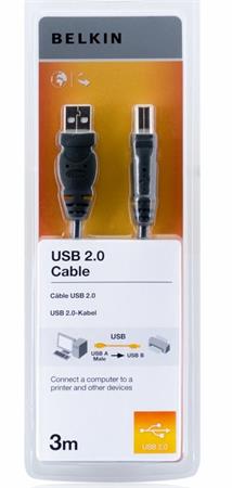 Belkin kabel USB 2.0. A/B řada standard, 3m