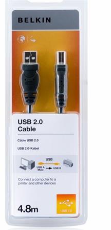 Belkin kabel USB 2.0. A/B řada standard, 4,8m