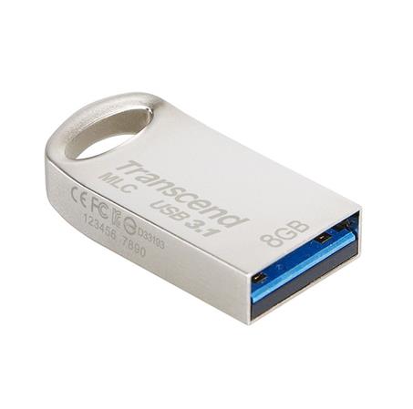 Transcend 8GB JetFlash 720S, USB 3.1 (Gen1) flash disk, MLC, malé rozměry, stříb