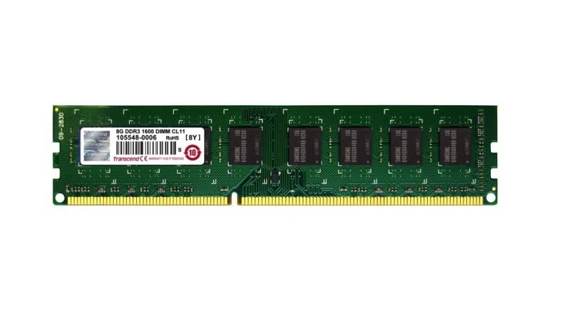 Transcend paměť 8GB DDR3-1600 U-DIMM 2Rx8, tray