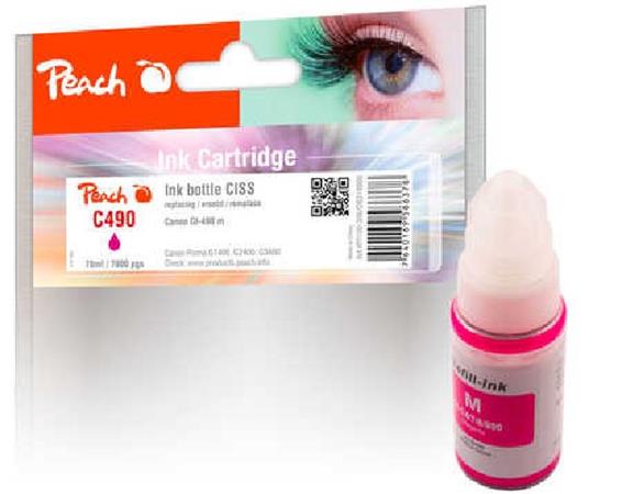 PEACH kompatibilní cartridge Canon CISS GI-490 Magenta, 70 ml