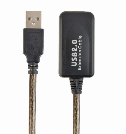 CABLEXPERT Kabel USB 2.0 aktivní prodlužka, 10m, černá