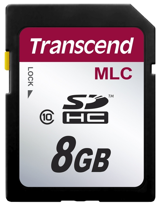 Transcend 8GB SDHC (Class 10) MLC průmyslová paměťová karta (bez adaptéru], 20MB