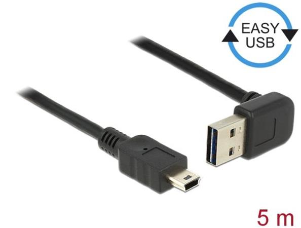 Delock Kabel EASY-USB 2.0 Typ-A samec pravoúhlý nahoru / dolů > USB 2.0 Typ Mini