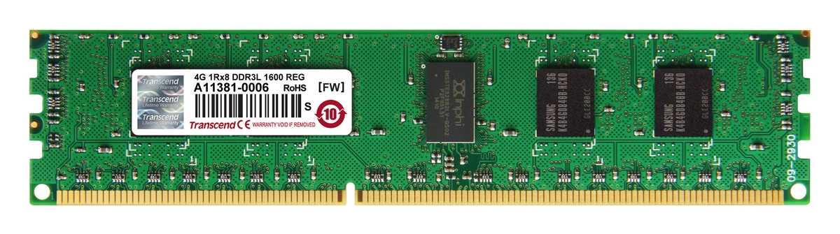 Transcend paměť 4GB DDR3L 1600 REG-DIMM 1Rx8 CL11