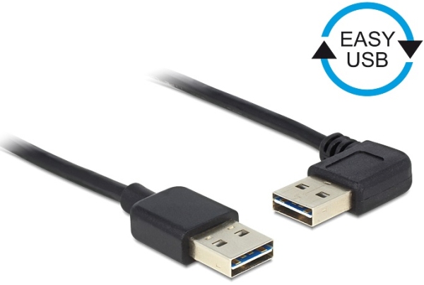 Delock Kabel EASY-USB 2.0 Typ-A samec > EASY-USB 2.0 Typ-A samec pravoúhlý levý