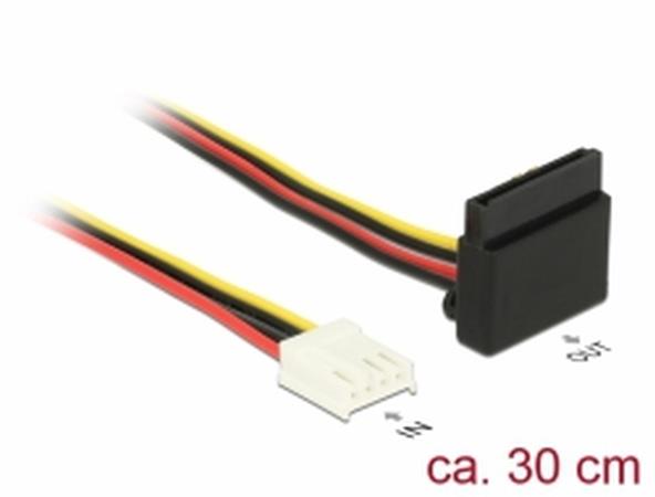 Delock Napájecí kabel Floppy 4 pin samice > SATA 15 pin samice kovová spona 30 c