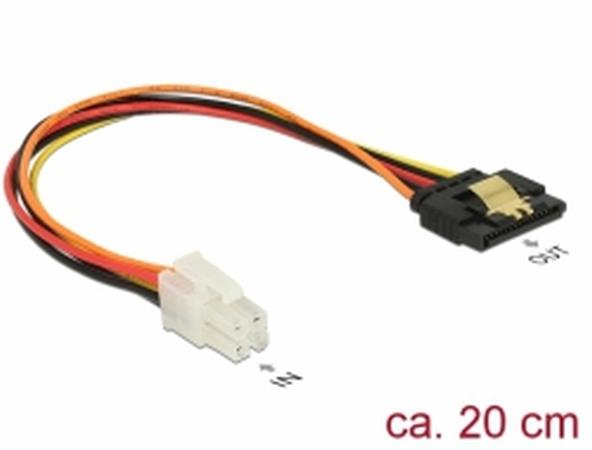 Delock Kabel P4 samec > SATA 15 pin samice 20 cm