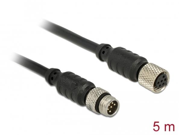 Navilock Extensions cable M8 male > M8 female waterproof 5 m for M8 GNSS receive