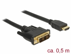 Delock Kabel DVI 18+1 samec > HDMI-A samec 0,5 m černý