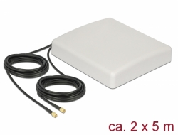 Delock LTE MIMO Antenna 2 x SMA Plug 8 dBi directional with connection cable RG-